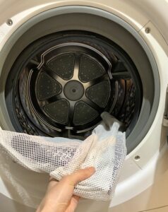 浴衣地をドラム式洗濯機で洗う