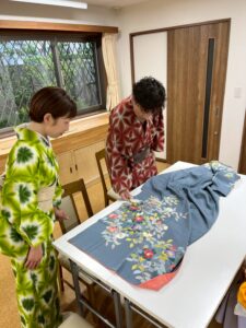 訪問着を被布衿コートにお仕立て変え